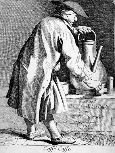 Koffiehandelaar - tekening door Bouchardon door Edmé Bouchardon