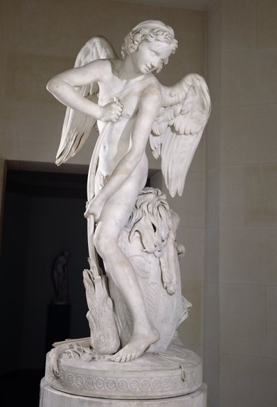 Cupido snijdt zijn boog uit de knuppel van Hercules, 1747-50 (marmer) door Edmé Bouchardon