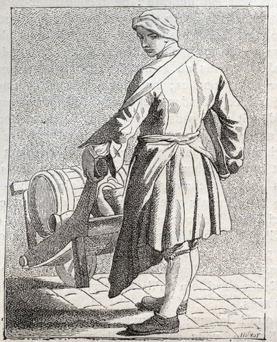 De azijnverkoper - Klein beroep van Parijs (Études prises dans le bas Peuple, ou les Cris de Paris) - gravure door Edme Bouchardon (1698-1762) door Edmé Bouchardon