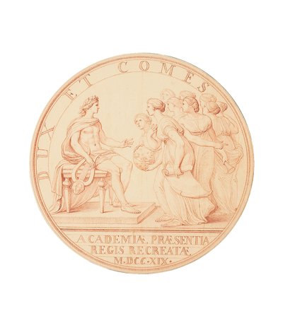 Het bezoek van de koning aan de academies, 1719 door Edmé Bouchardon