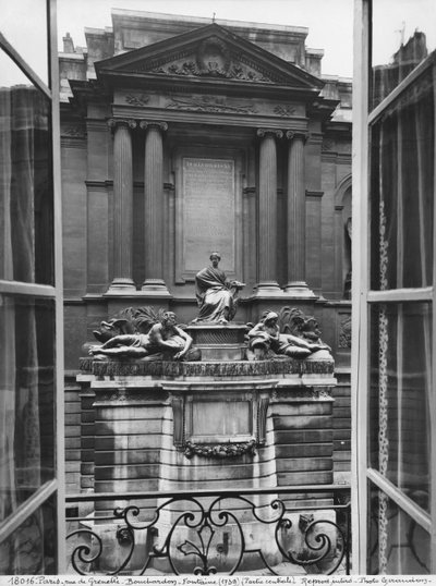 Uitzicht op de Fontein van de Vier Seizoenen, centraal deel, rue de Grenelle, 1739-46 (detail) door Edmé Bouchardon