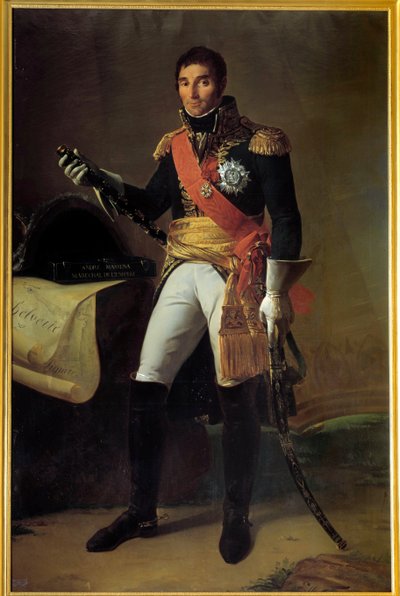 Portret van André Masséna, hertog van Rivoli (1756-1817), prins van Essling, maarschalk van het keizerrijk door Edme Adolphe Fontaine