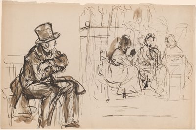 Scène in een Parijs café door Edme Alexis Alfred Dehodencq