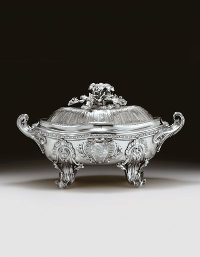 Louis XV terrine, deksel en voering door Edme Pierre Balzac