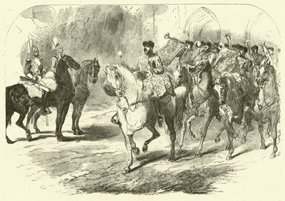 Band van de Horse Guards (gravure) door Edmond (after) Morin