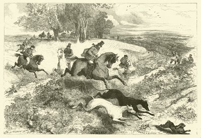 Hazencoursing in Engeland door Edmond (after) Morin