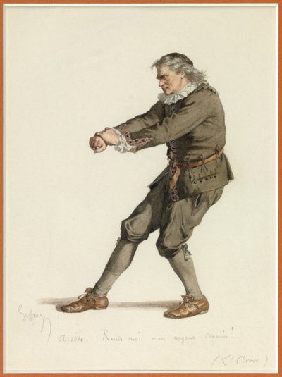 Portret van Harpagon, c.1870 (aquarel) door Edmond Aime Florentin Geffroy