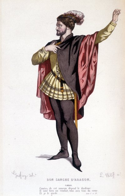 Het personage Carlos in de komedie Don Sanche d