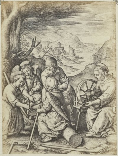 Fotoreproductie van de gravure Les tronçons door Edmond Fierlants