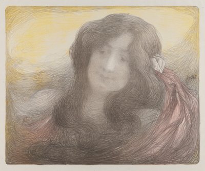 Meisje met Lang Haar, ca. 1898 door Edmond Francois Aman Jean