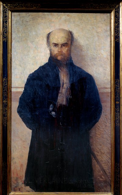 Portret van Paul Verlaine (1844 - 1896) Franse dichter en schrijver door Edmond François Aman Jean
