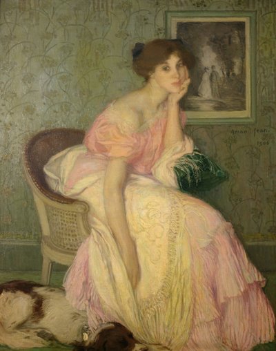 Portret van een Jong Meisje door Edmond François Aman Jean