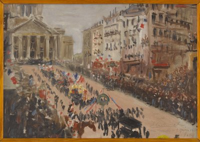 De begrafenis van Victor Hugo, de stoet rue Soufflot door Edmond Lachenal