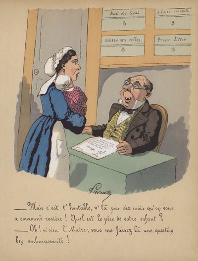 Een moeder die haar baby registreert op het stadhuis door Edmond Lavrate