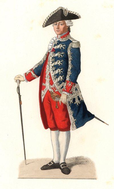 Charles Gravier, Graaf van Vergennes (1719-1787), in uniform als kapitein van de wacht van de koningsdeur, Frankrijk door Edmond Lechevallier Chevignard
