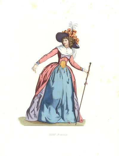 Modieuze vrouw, Frankrijk door Edmond Lechevallier Chevignard