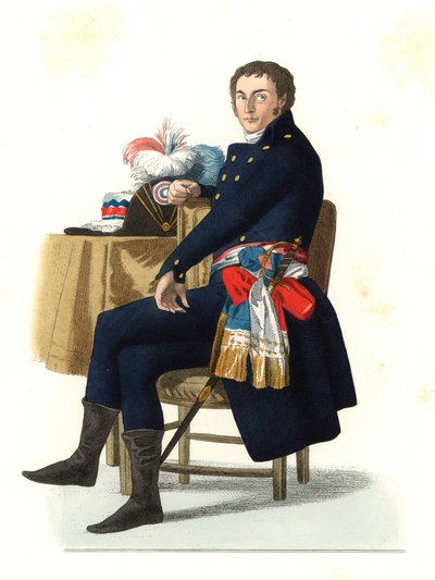 Ferdinand Guillemardet, ambassadeur van de Franse republiek in Spanje 18e eeuw, gebaseerd op een schilderij van Francisco Goya - Lithografie van een illustratie door Edmond Lechevallier-Chevignard door Edmond Lechevallier Chevignard