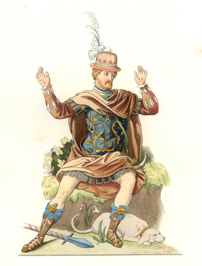 Franse heer in antiek kostuum door Edmond Lechevallier Chevignard