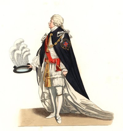 George Frederic Auguste, prins van Wales, Engeland 18e eeuw - Lithografie gebaseerd op een illustratie door Edmond Lechevallier-Chevignard, uit 