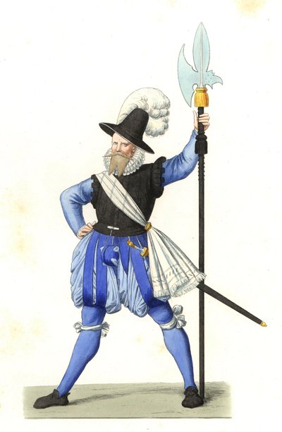 Heinrich Schmid, Zwitserse hellebaardier door Edmond Lechevallier Chevignard