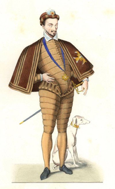 Koning Hendrik III van Frankrijk (1551-1589), met de ketting van de Orde van de Heilige Geest door Edmond Lechevallier Chevignard