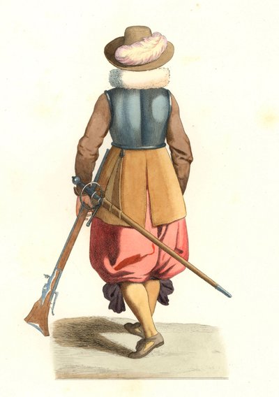 Musketier van Frans Vlaanderen door Edmond Lechevallier Chevignard