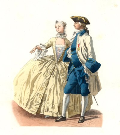 Officier gouverneur van Marseille en dame van kwaliteit, Frankrijk door Edmond Lechevallier Chevignard