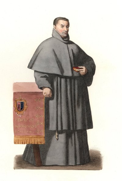 Pedro de Urbina de Montoya, aartsbisschop van Sevilla (Spanje) van 1658 tot 1663, gebaseerd op een geschilderd portret van Bartolome Murillo door Edmond Lechevallier Chevignard
