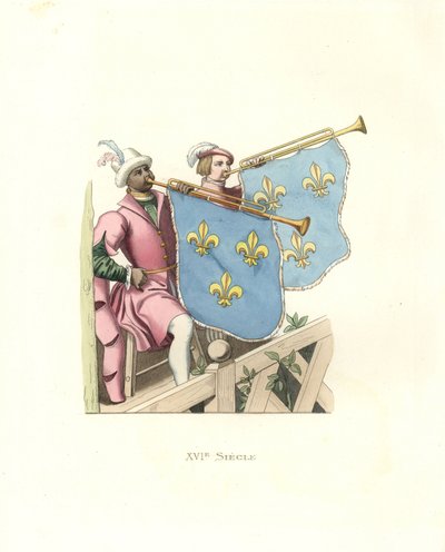 Trompetters op een toernooi, regering van Frans I van Frankrijk door Edmond Lechevallier Chevignard