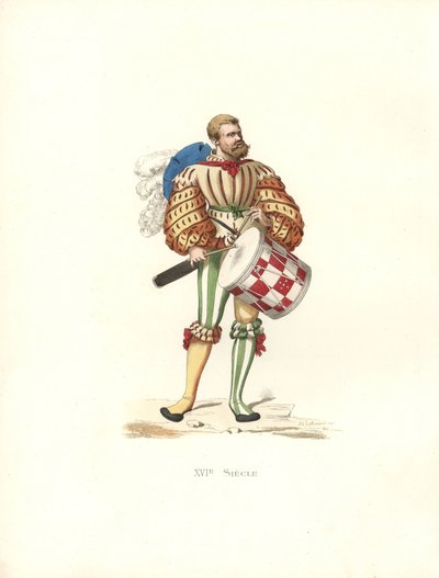 Duitse militaire trommelaar door Edmond Lechevallier Chevignard