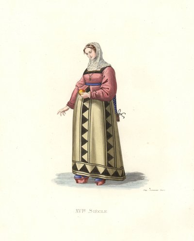 Vrouw van Burgos, Spanje door Edmond Lechevallier Chevignard