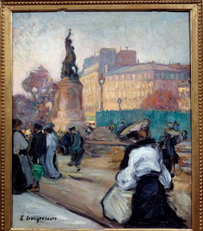 Place de la République. Schilderij door Edmond Lempereur (1876-1909) door Edmond Lempereur