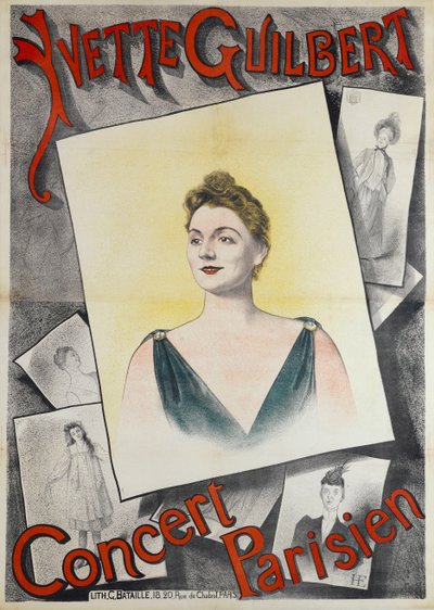 Yvette Guilbert Concert Parisien door Edmond Marie Höner