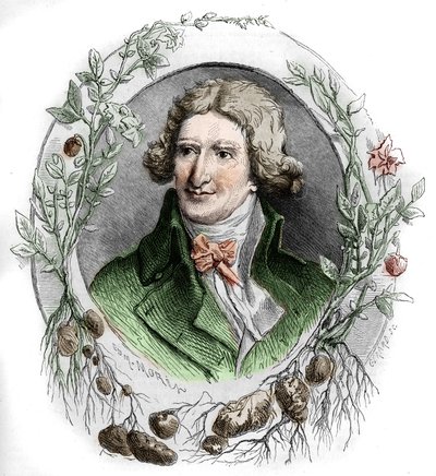 Portret van Antoine Augustin Parmentier, Franse militaire apotheker en agronoom. Gravure door Edmond Morin door Edmond Morin