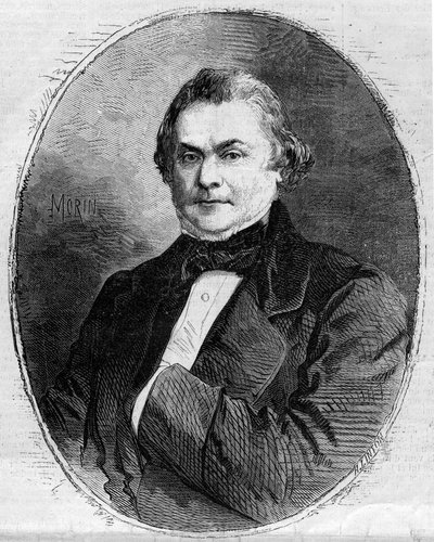 Portret van Claude Alphonse Delangle (1797-1869), Franse magistraat en politicus. Gravure door Morin in 