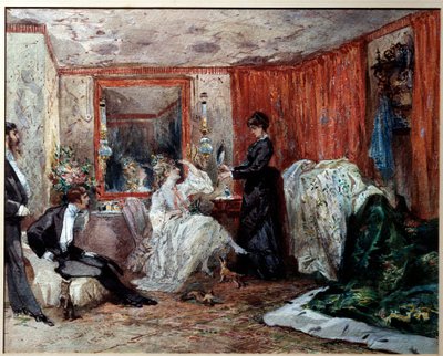 Theaterkomiek Hortense Schneider (1833-1920) in haar kleedkamer door Edmond Morin