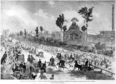 Werkplaatsen van Eugène Delessert, Algemeen Directeur van Openbare Feesten, uit Le Monde Illustré, augustus 1861 door Edmond Morin