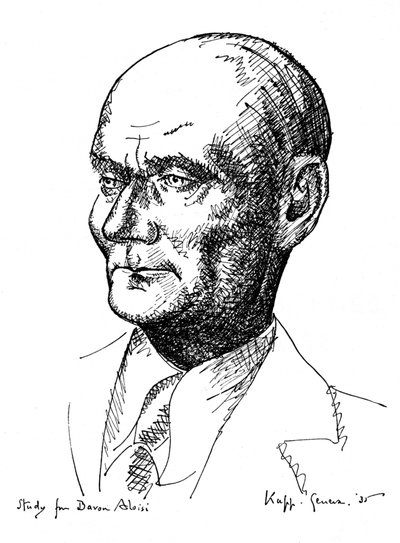 Studie voor Baron Aloisi, Italiaanse staatsman, 1935 door Edmond Xavier Kapp