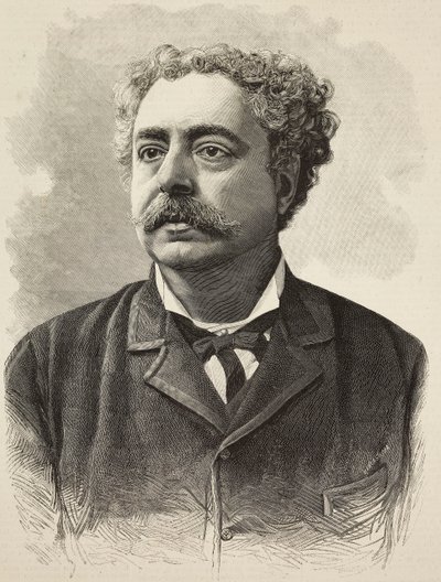 Portret van Edmondo De Amicis (1846-1908), Italiaanse auteur, gravure door E Mancastroppa van foto door Schemboche uit L