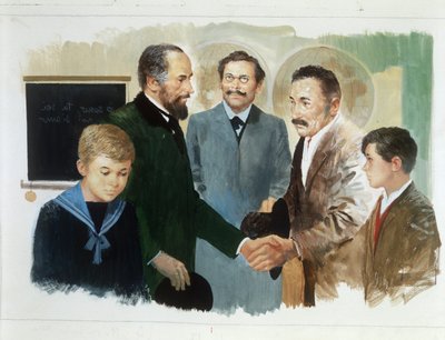 De kolenman en de heer, uit Hart, door Edmondo De Amicis, tekening door Edmondo de Amicis