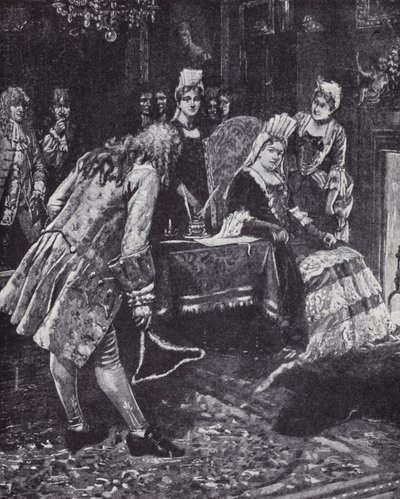 De hertog en hertogin van Marlborough uit de gratie bij koningin Anne door Edmund Blair (after) Leighton