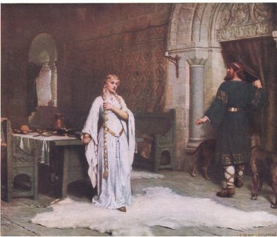Godiva, Bibbys Jaarboek, 1916-17 door Edmund Blair Leighton