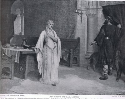 Lady Godiva en Graaf Leofric, illustratie uit 