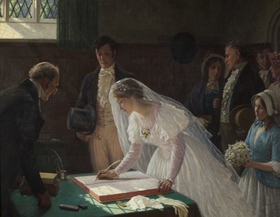Het register ondertekenen door Edmund Blair Leighton