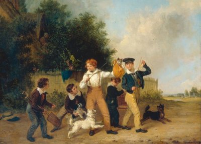 Jongens met hun huisdieren door Edmund Bristow