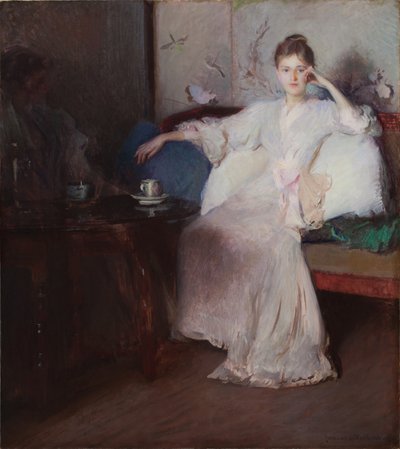 Arrangement in roze en grijs (Afternoon Tea) door Edmund Charles Tarbell