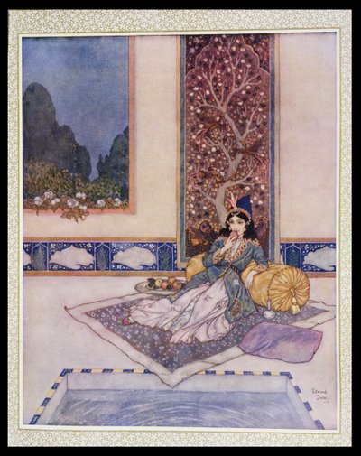 Een prinses eet fruit door Edmund Dulac