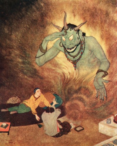 Aladdin en de Efrite, illustratie uit 