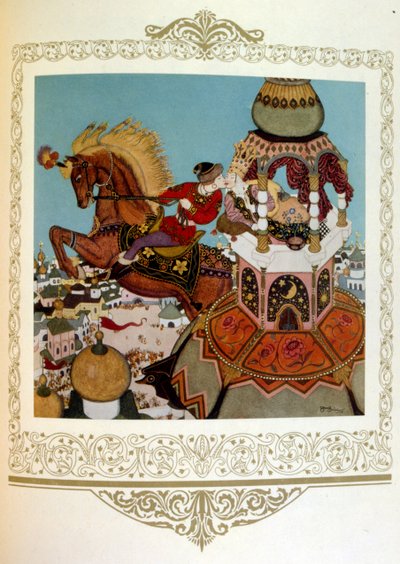 Prins kust een mooie prinses in een toren door Edmund Dulac