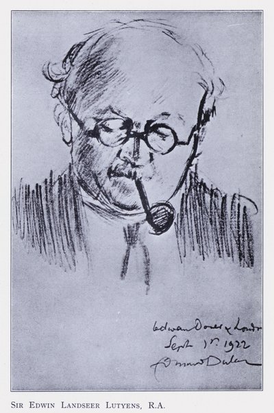 Sir Edwin Landseer Lutyens, illustratie voor Souvenir van Het Poppenhuis van de Koningin (Oxley) door Edmund Dulac